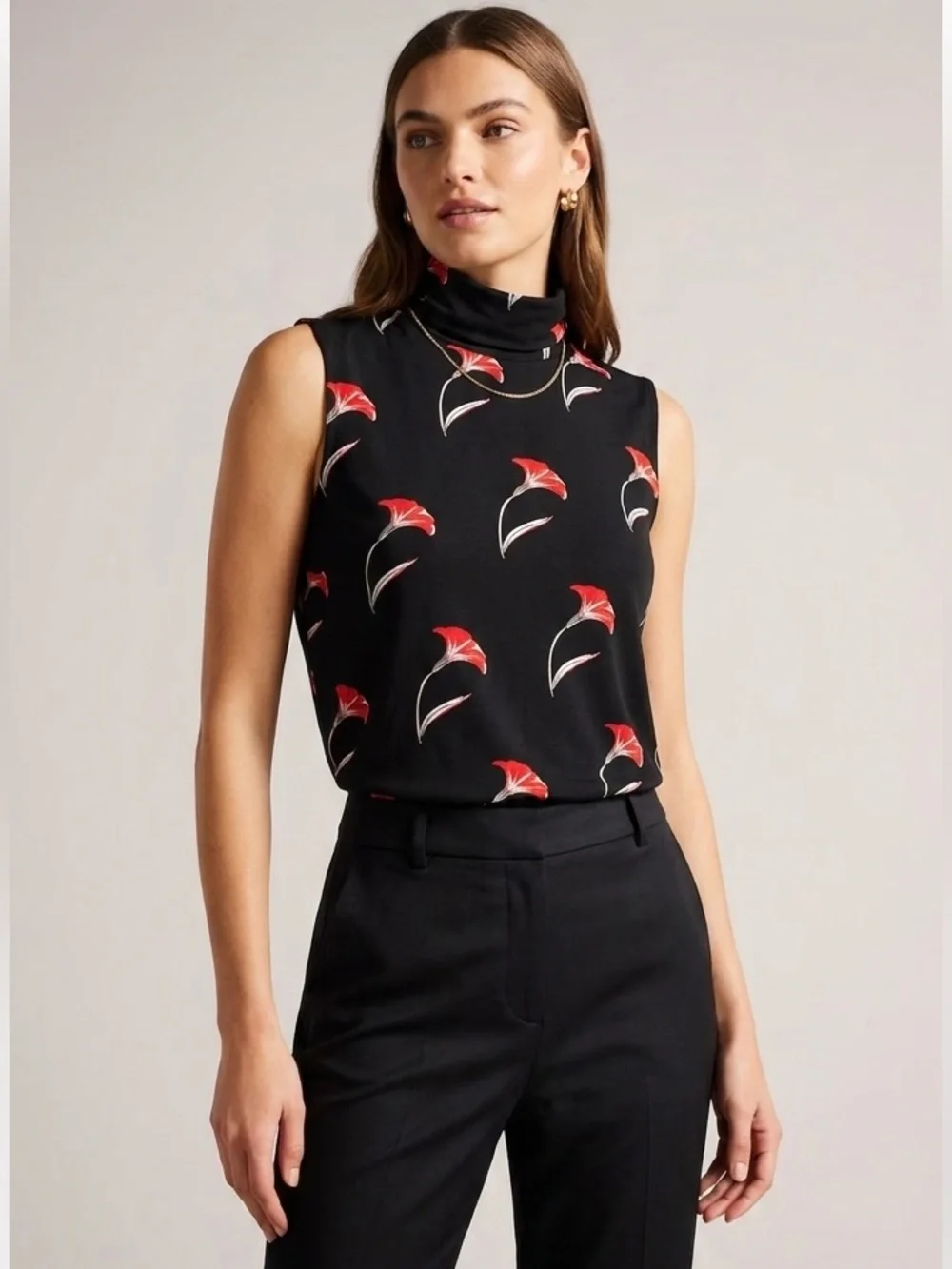 Ann Taylor || woman’s sleeveless woman’s floral blouse Sz Large